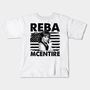 Retro Reba McEntire American Flag Music Gift Kids T-Shirt